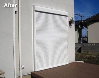 窓用シャッター取付工事施工後